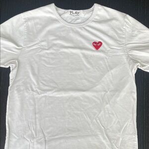 Comme des Garcons PLAY White Tee with Red Logo